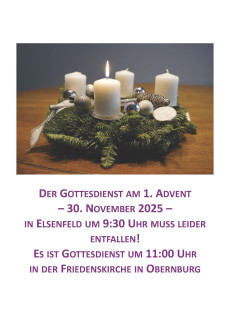 Gottesdienst am 1. Advent
