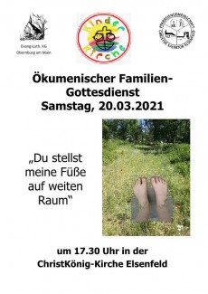 Plakat mit Einladung zum Ökumenischen Familiengottesdienst